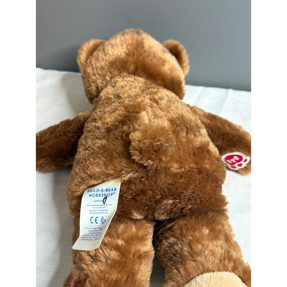 Build-A-Bear Workshop Classic Brown Teddy Bear Plush Stuffed Animal Red Heart - Picture 4 of 4